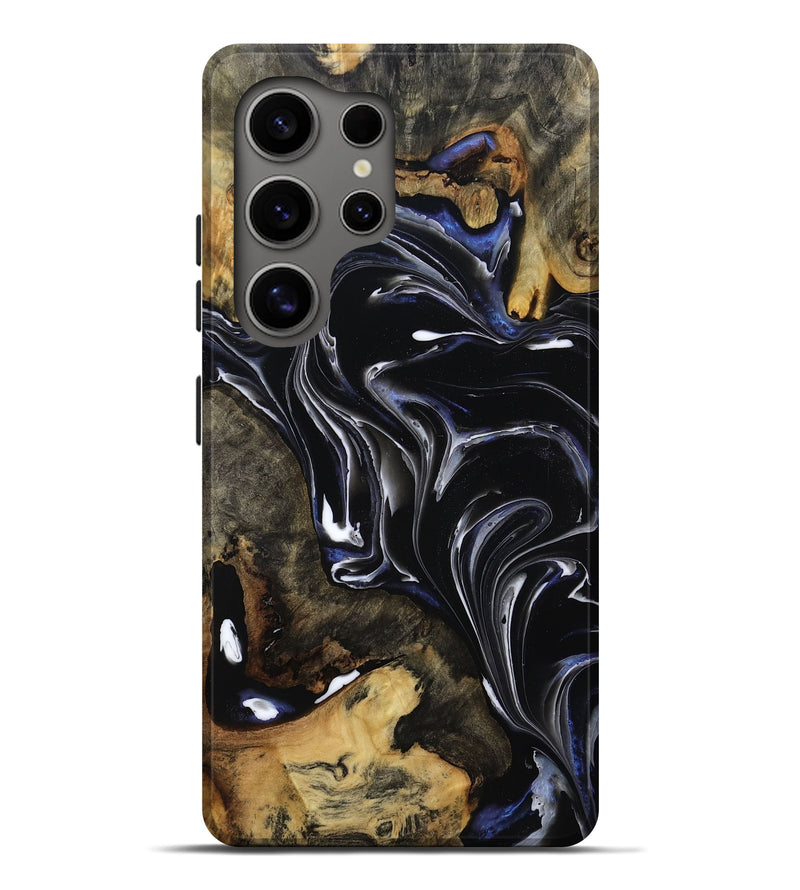 Galaxy S25 Ultra Wood Live Edge Phone Case - Maren (Black & White, 808655)