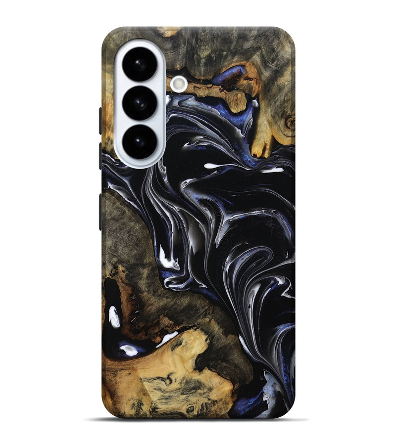 Galaxy S26 Plus Wood Live Edge Phone Case - Maren (Black & White, 808655)