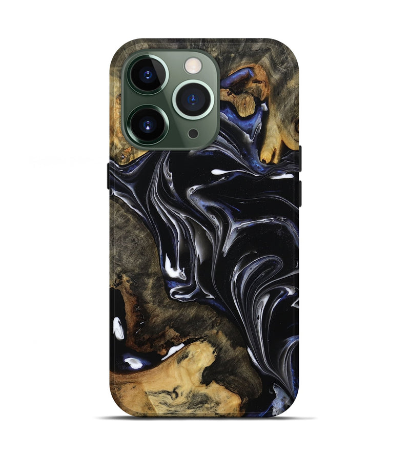 iPhone 13 Pro Wood Live Edge Phone Case - Maren (Black & White, 808655)