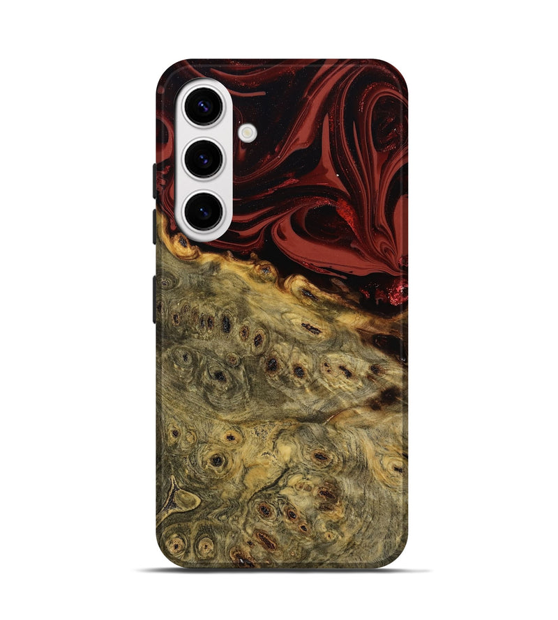 Galaxy S25 Wood Live Edge Phone Case - Shelbi (Red, 808656)