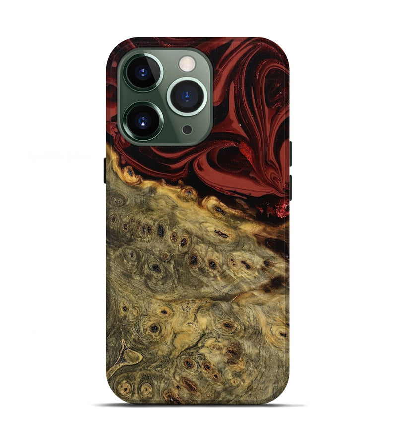 iPhone 13 Pro Wood Live Edge Phone Case - Shelbi (Red, 808656)