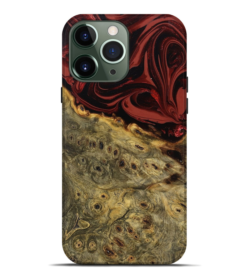 iPhone 13 Pro Max Wood Live Edge Phone Case - Shelbi (Red, 808656)