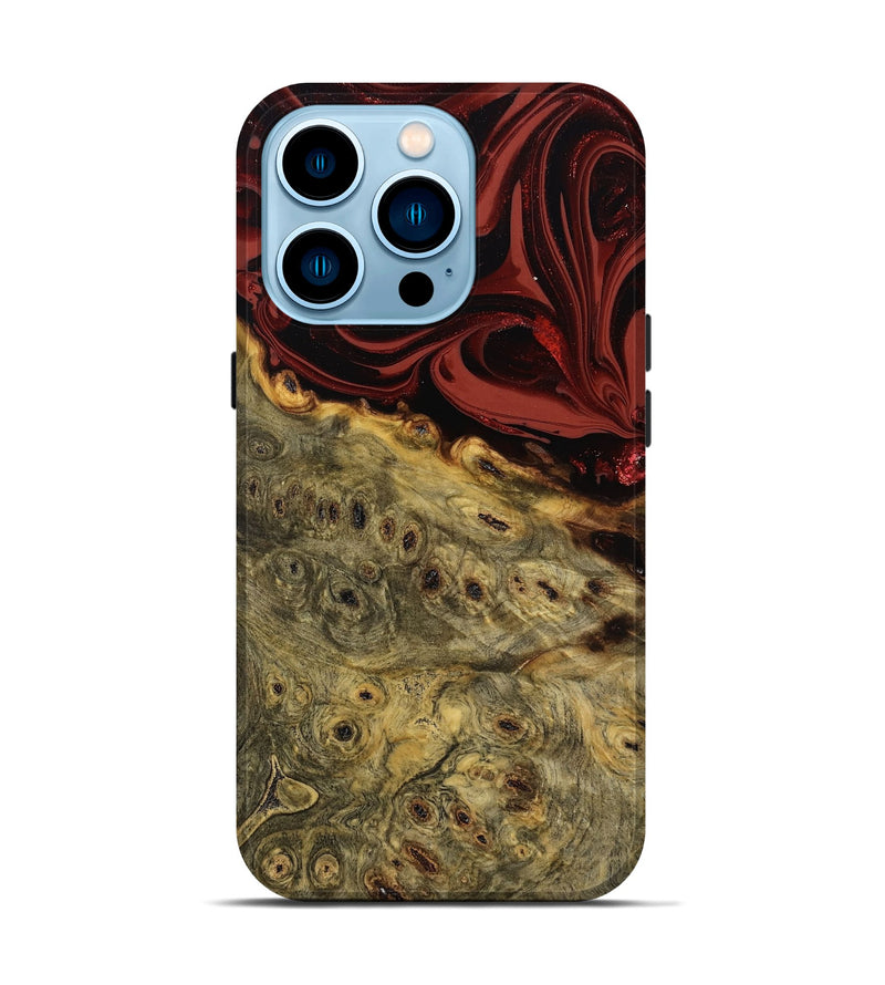 iPhone 14 Pro Wood Live Edge Phone Case - Shelbi (Red, 808656)