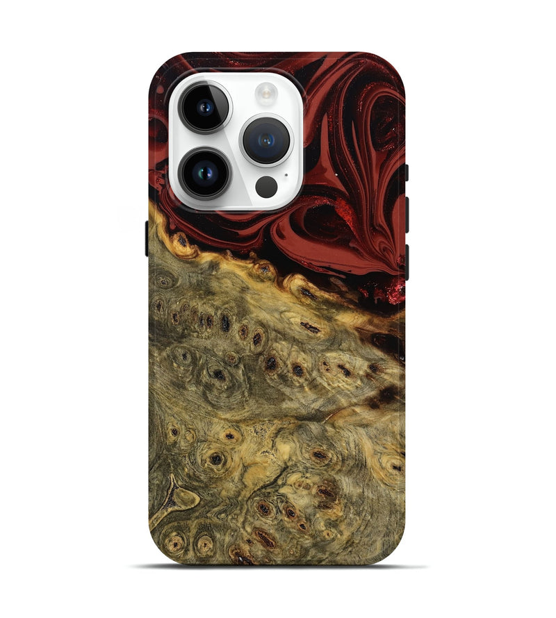 iPhone 15 Pro Wood Live Edge Phone Case - Shelbi (Red, 808656)