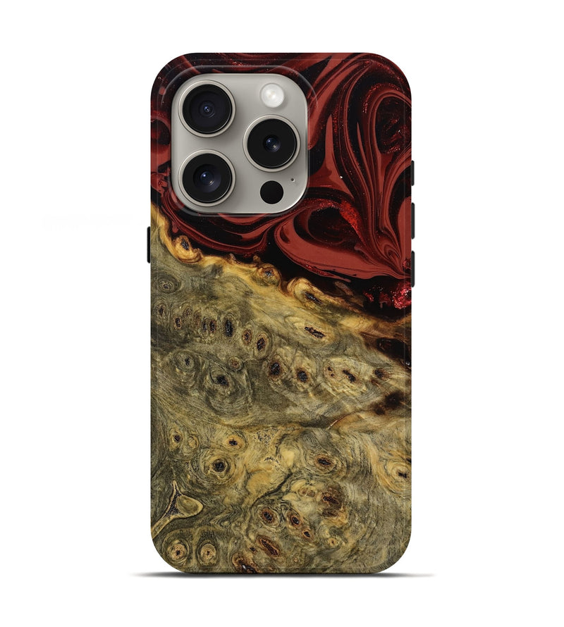 iPhone 16 Pro Wood Live Edge Phone Case - Shelbi (Red, 808656)