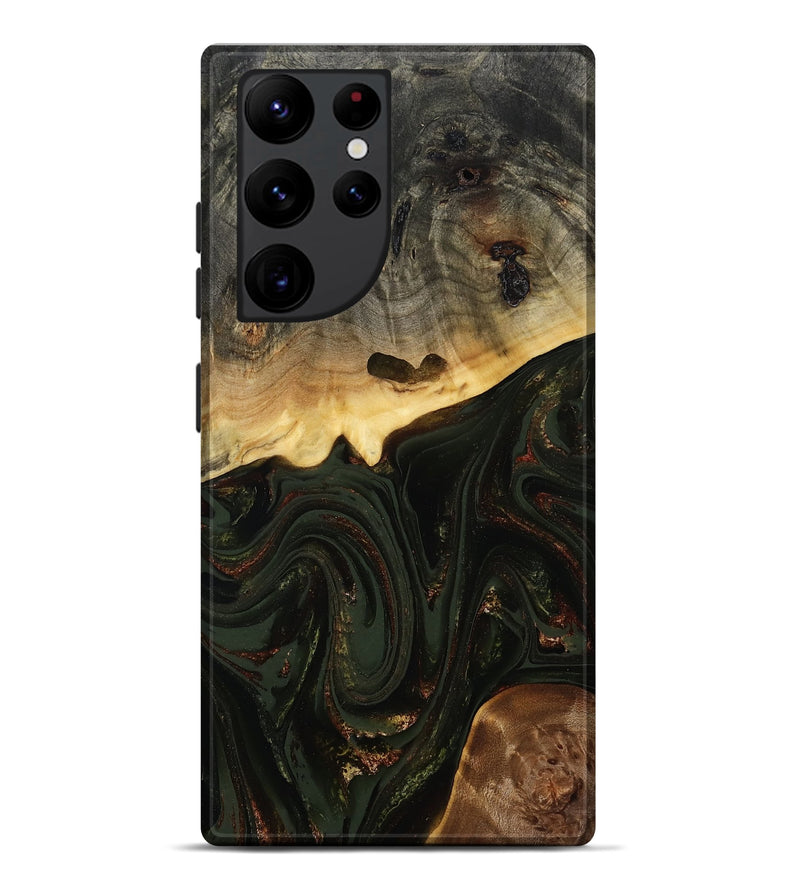 Galaxy S22 Ultra Wood Live Edge Phone Case - Zaniyah (Green, 808658)