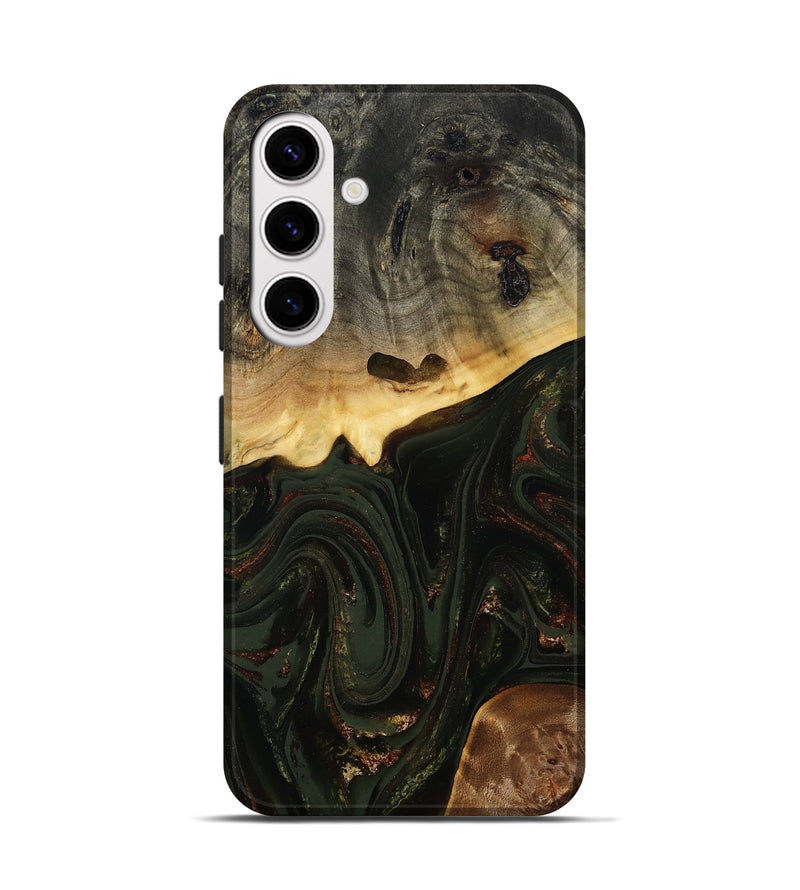 Galaxy S25 Wood Live Edge Phone Case - Zaniyah (Green, 808658)