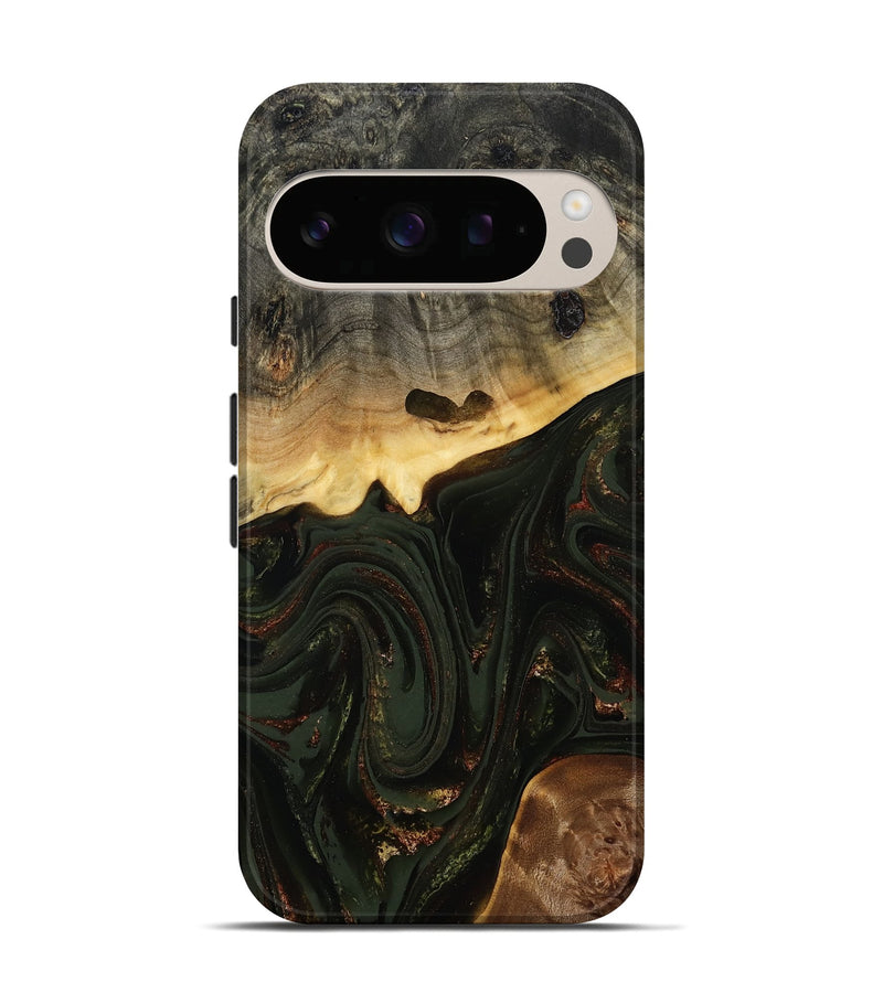 Pixel 10 Pro Wood Live Edge Phone Case - Zaniyah (Green, 808658)