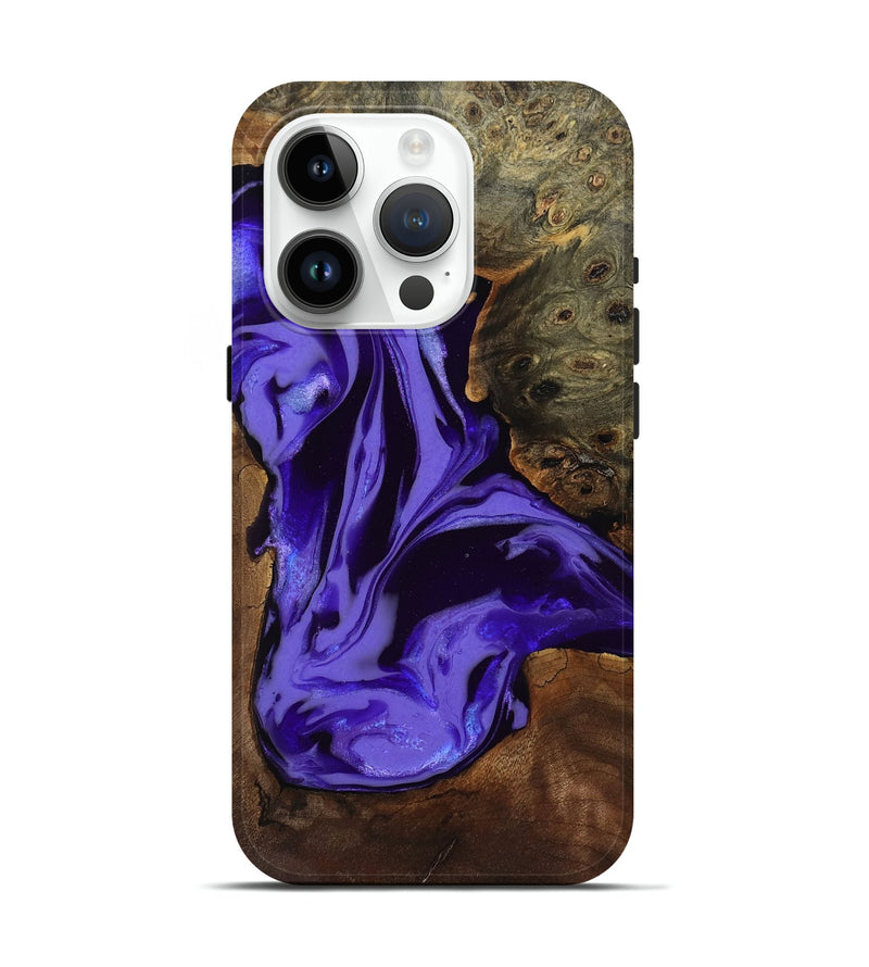 iPhone 15 Pro Wood Live Edge Phone Case - Adell (Purple, 808660)