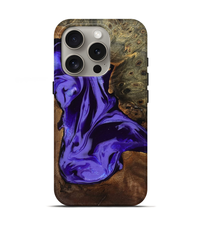 iPhone 16 Pro Wood Live Edge Phone Case - Adell (Purple, 808660)