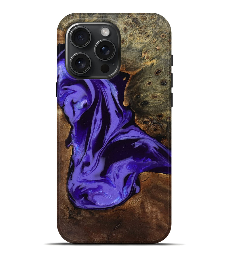 iPhone 16 Pro Max Wood Live Edge Phone Case - Adell (Purple, 808660)