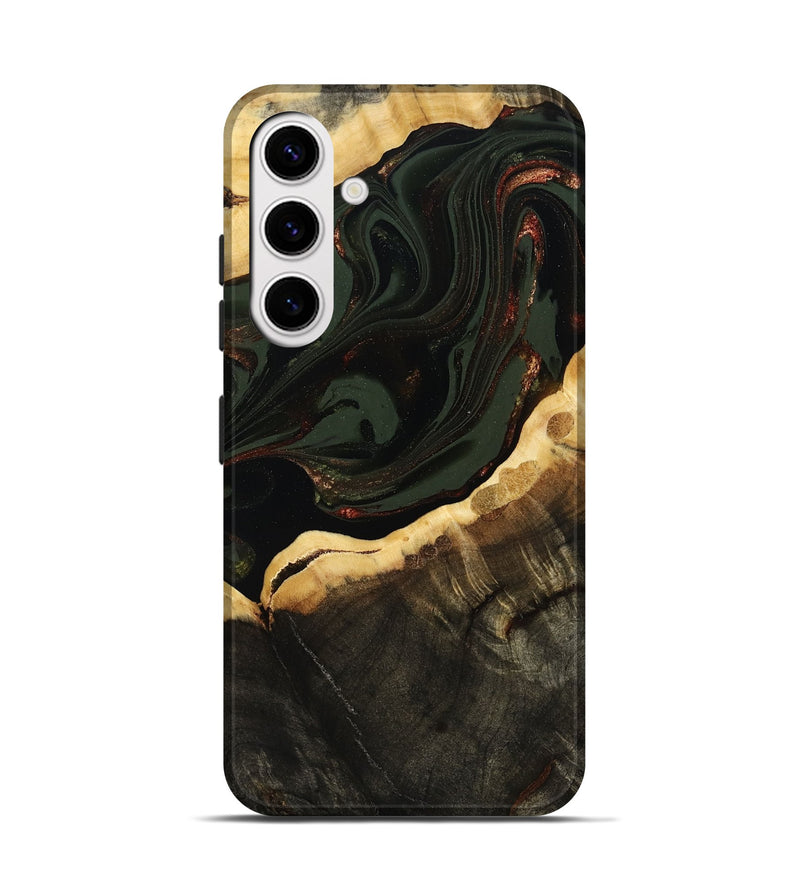 Galaxy S25 Wood Live Edge Phone Case - Lessie (Green, 808661)
