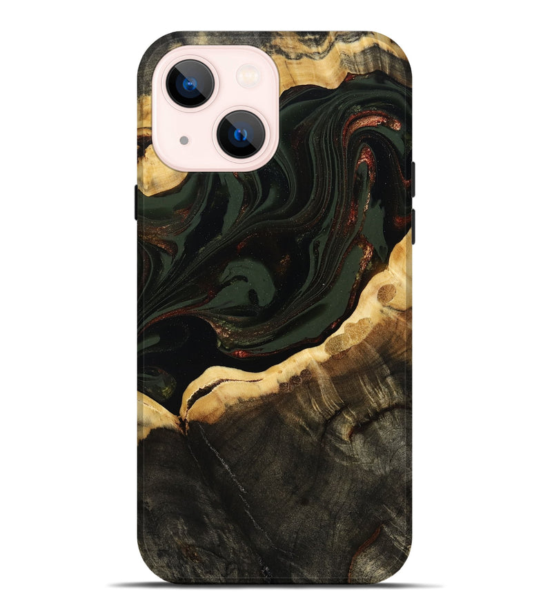 iPhone 14 Plus Wood Live Edge Phone Case - Lessie (Green, 808661)