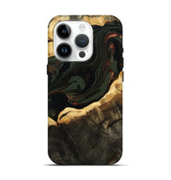 iPhone 15 Pro Wood Live Edge Phone Case - Lessie (Green, 808661)