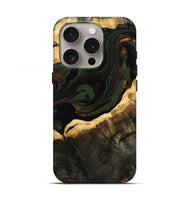 iPhone 16 Pro Wood Live Edge Phone Case - Lessie (Green, 808661)