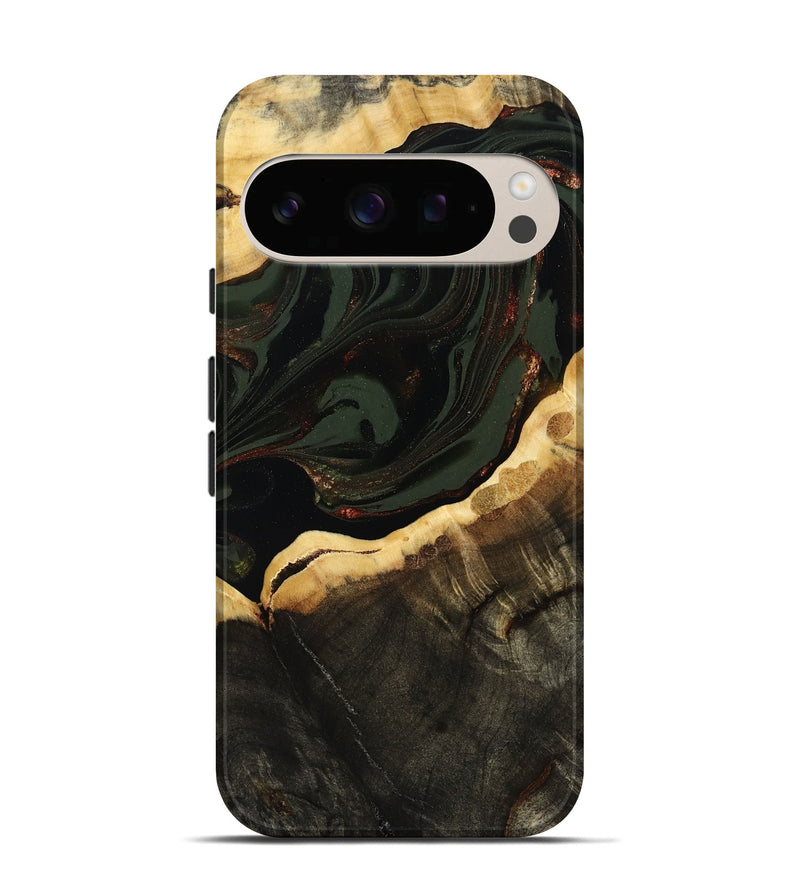 Pixel 10 Pro Wood Live Edge Phone Case - Lessie (Green, 808661)