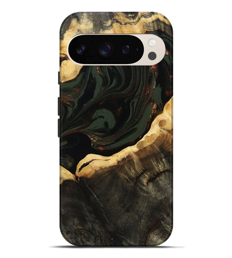 Pixel 10 Pro XL Wood Live Edge Phone Case - Lessie (Green, 808661)
