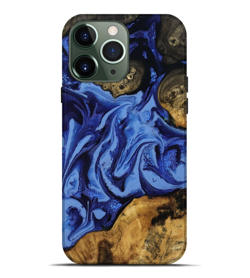 iPhone 13 Pro Max Wood Live Edge Phone Case - Alyvia (Blue, 808662)