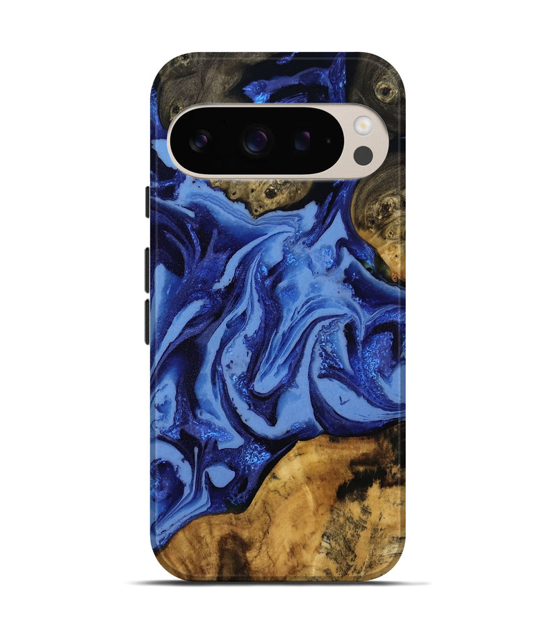Pixel 9 Wood Live Edge Phone Case - Alyvia (Blue, 808662)