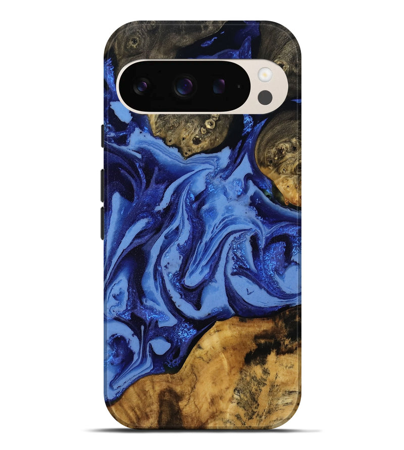 Pixel 9 Pro XL Wood Live Edge Phone Case - Alyvia (Blue, 808662)