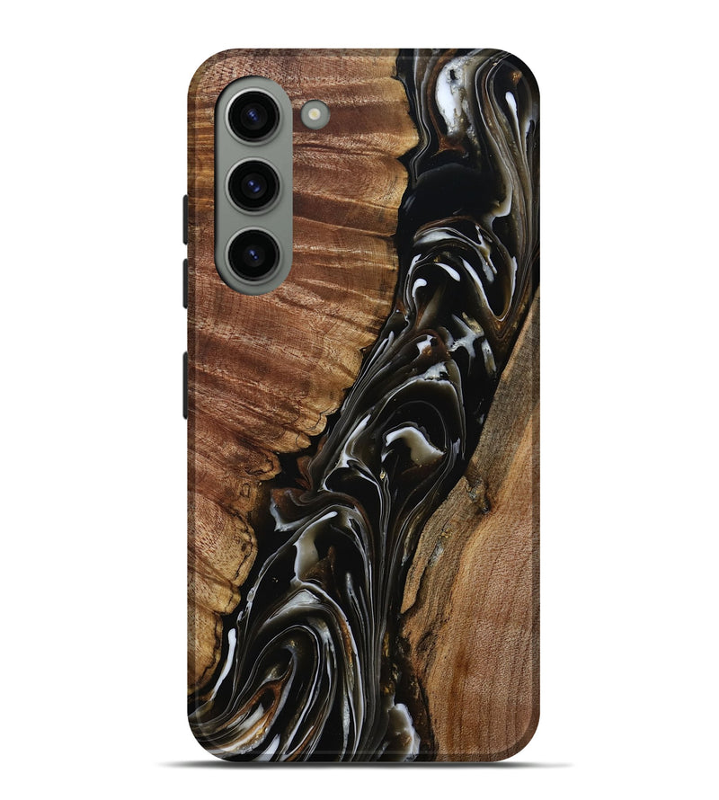 Galaxy S23 Plus Wood Live Edge Phone Case - Julie (Black & White, 808667)