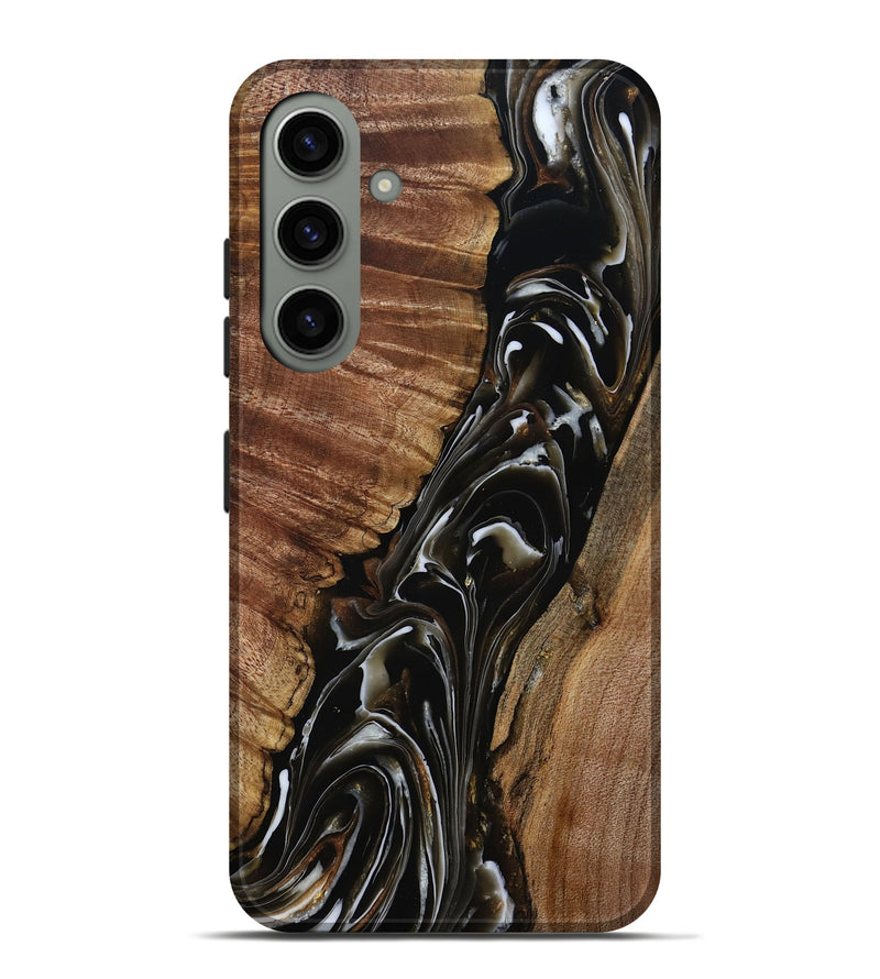 Galaxy S24 Plus Wood Live Edge Phone Case - Julie (Black & White, 808667)