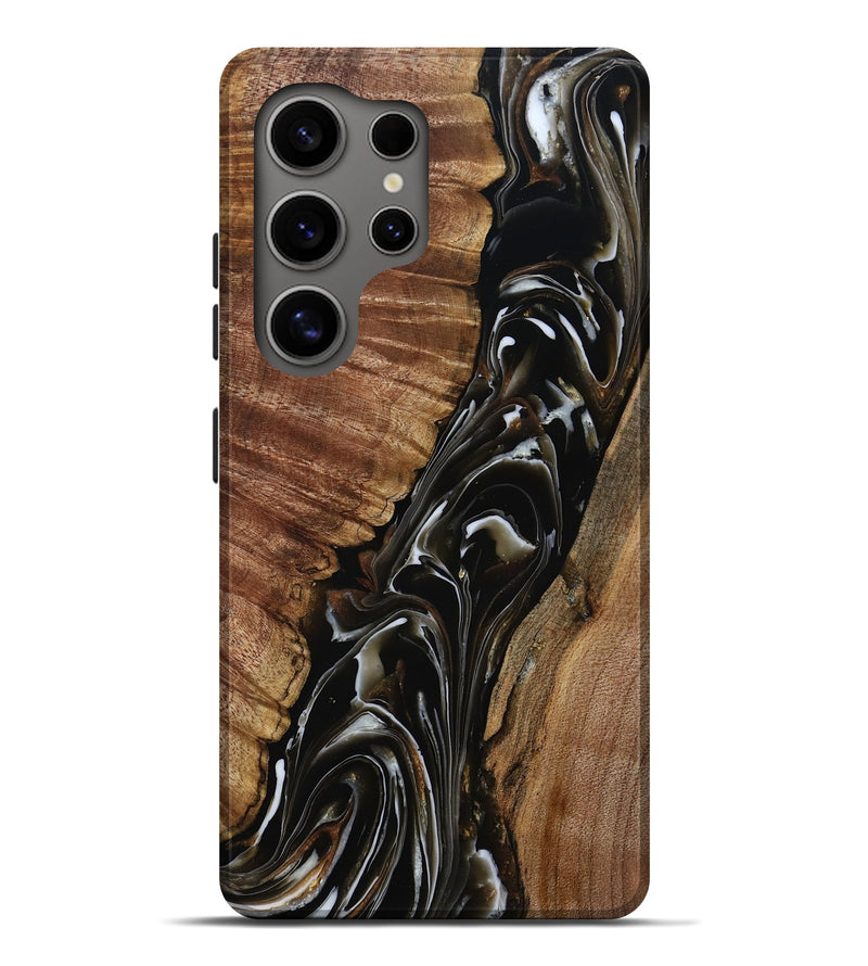 Galaxy S25 Ultra Wood Live Edge Phone Case - Julie (Black & White, 808667)