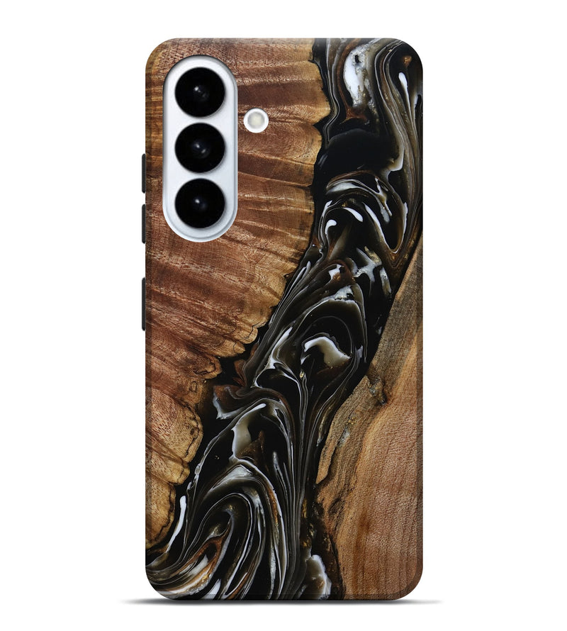 Galaxy S26 Plus Wood Live Edge Phone Case - Julie (Black & White, 808667)