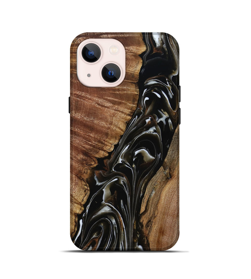 iPhone 13 mini Wood Live Edge Phone Case - Julie (Black & White, 808667)