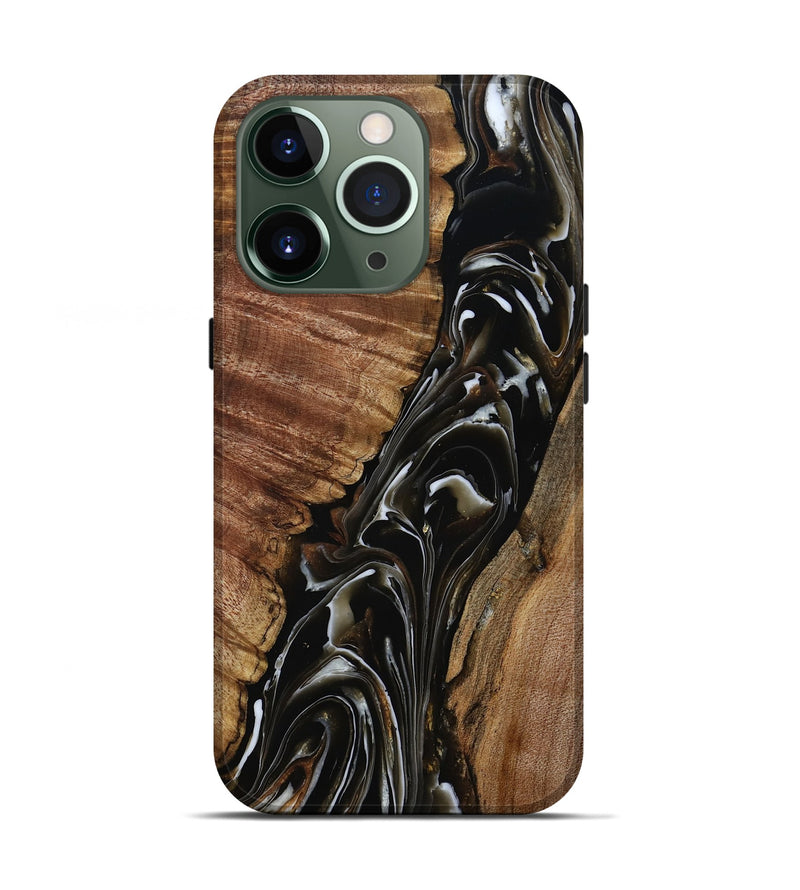 iPhone 13 Pro Wood Live Edge Phone Case - Julie (Black & White, 808667)