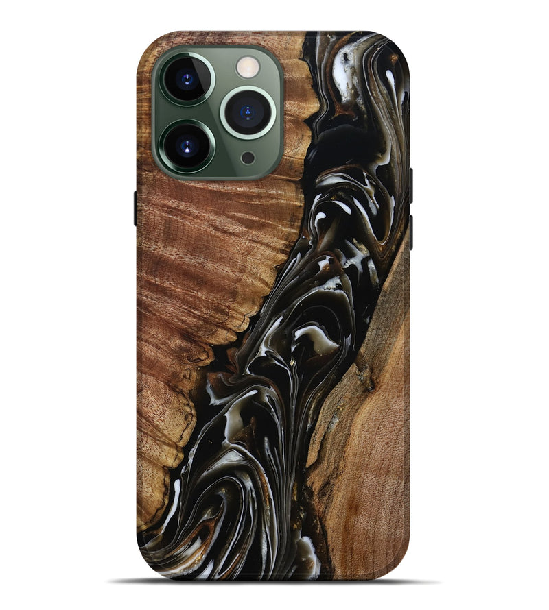 iPhone 13 Pro Max Wood Live Edge Phone Case - Julie (Black & White, 808667)