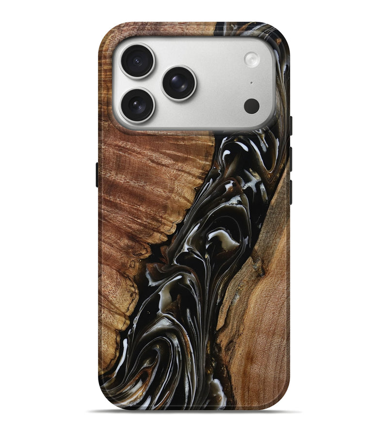 iPhone 17 Pro Max Wood Live Edge Phone Case - Julie (Black & White, 808667)