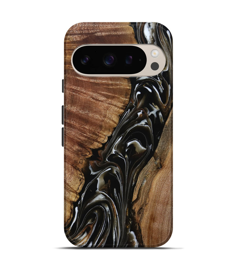 Pixel 9 Wood Live Edge Phone Case - Julie (Black & White, 808667)