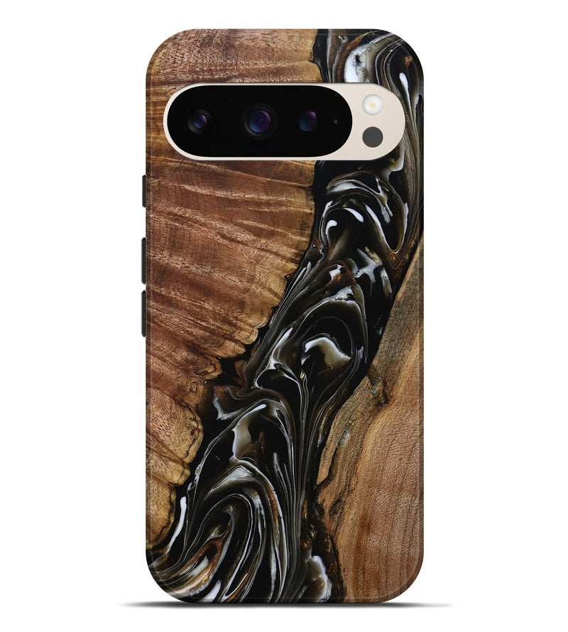 Pixel 9 Pro XL Wood Live Edge Phone Case - Julie (Black & White, 808667)