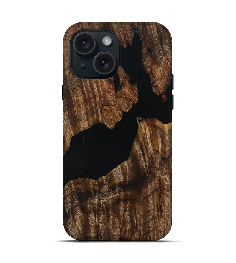 iPhone 15 Wood Live Edge Phone Case - Hal (Wood Burl, 808670)