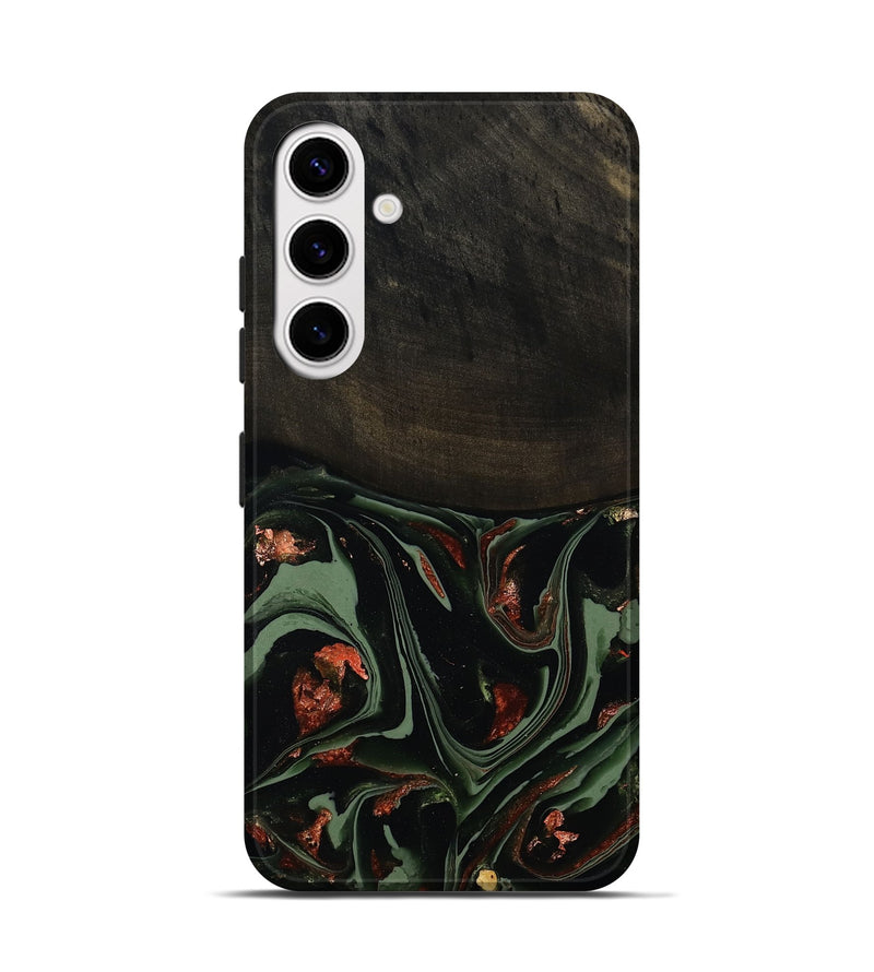 Galaxy S25 Wood Live Edge Phone Case - Mollie (Green, 808673)