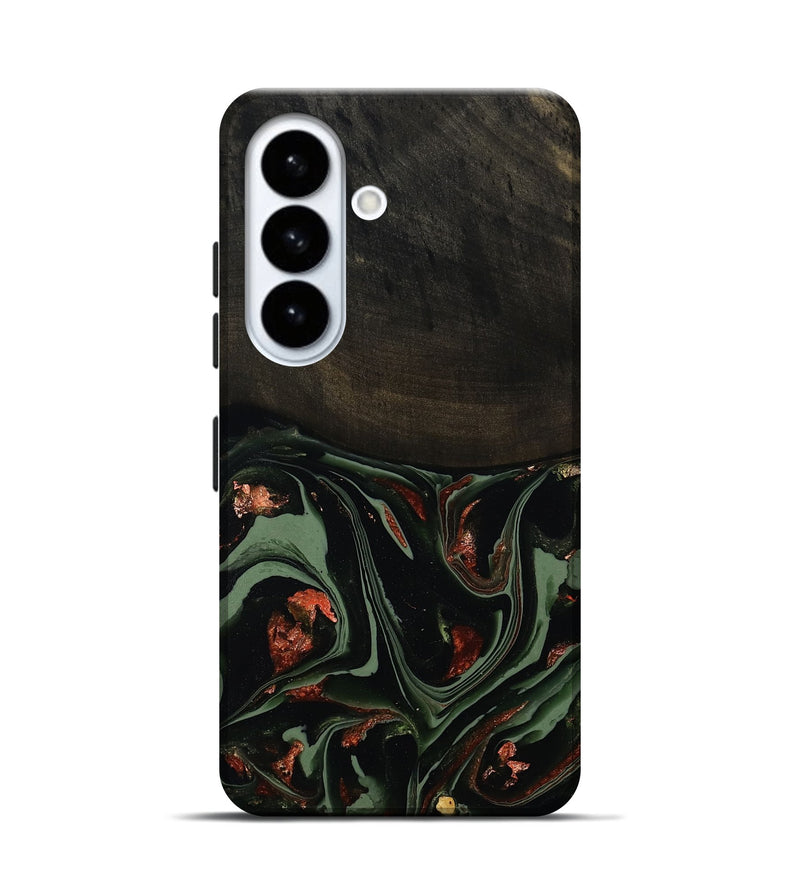Galaxy S26 Wood Live Edge Phone Case - Mollie (Green, 808673)