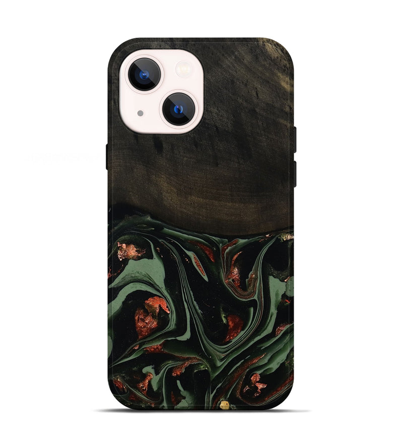 iPhone 13 Wood Live Edge Phone Case - Mollie (Green, 808673)