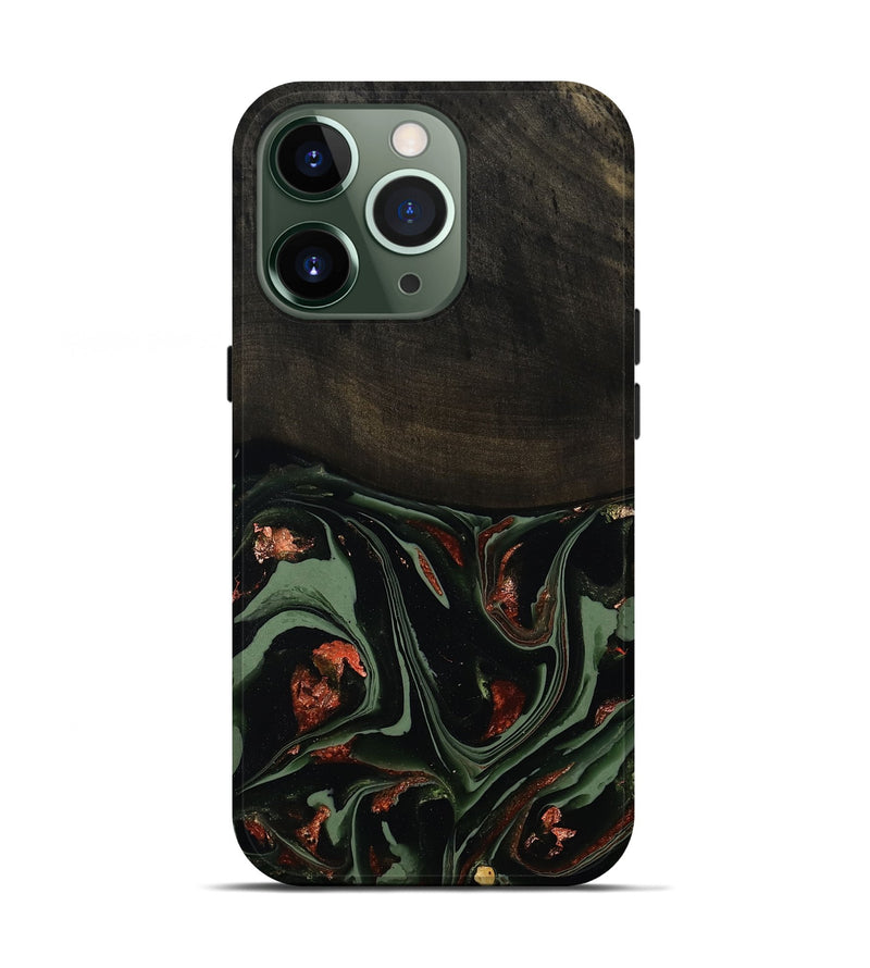 iPhone 13 Pro Wood Live Edge Phone Case - Mollie (Green, 808673)