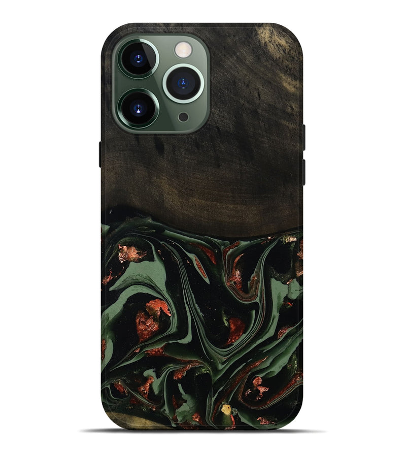 iPhone 13 Pro Max Wood Live Edge Phone Case - Mollie (Green, 808673)