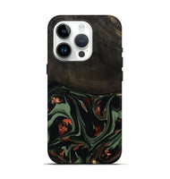 iPhone 15 Pro Wood Live Edge Phone Case - Mollie (Green, 808673)