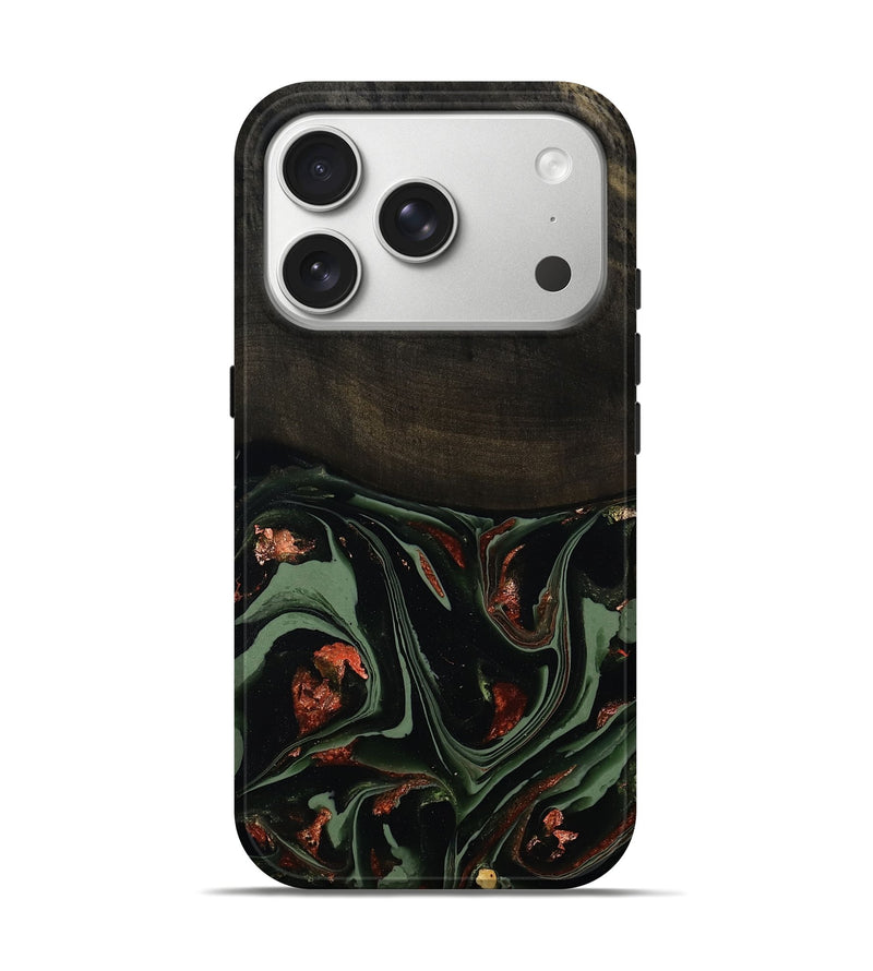 iPhone 17 Pro Wood Live Edge Phone Case - Mollie (Green, 808673)