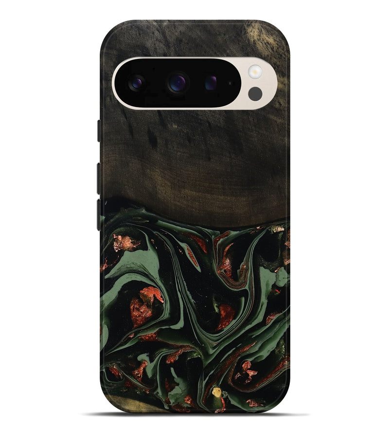 Pixel 10 Pro XL Wood Live Edge Phone Case - Mollie (Green, 808673)