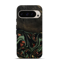 Pixel 9 Pro Wood Live Edge Phone Case - Mollie (Green, 808673)