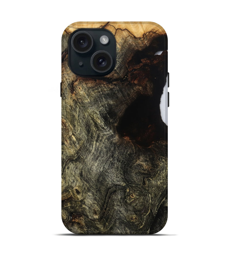 iPhone 15 Wood Live Edge Phone Case - Maria (Wood Burl, 808674)
