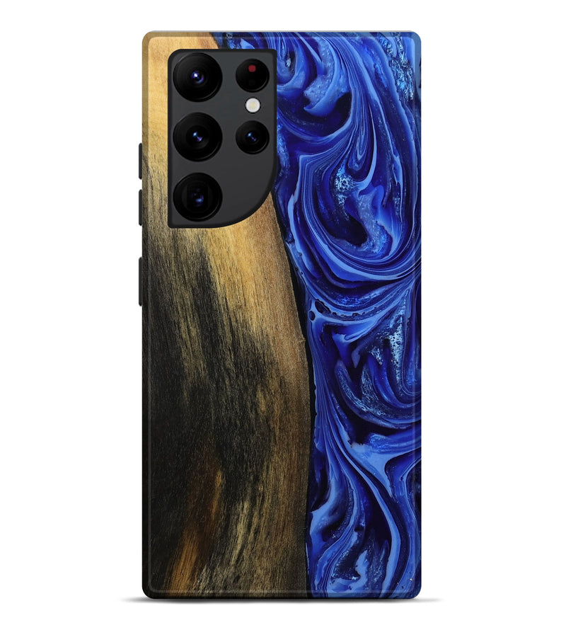 Galaxy S22 Ultra Wood Live Edge Phone Case - Zachery (Blue, 808675)