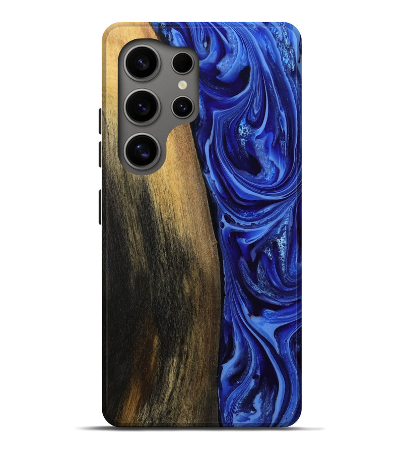 Galaxy S25 Ultra Wood Live Edge Phone Case - Zachery (Blue, 808675)
