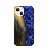 iPhone 13 mini Wood Live Edge Phone Case - Zachery (Blue, 808675)