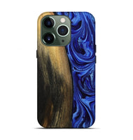 iPhone 13 Pro Wood Live Edge Phone Case - Zachery (Blue, 808675)