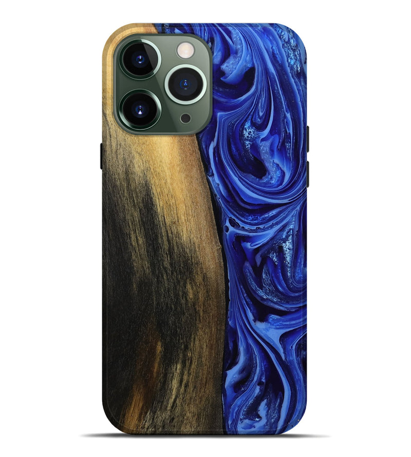 iPhone 13 Pro Max Wood Live Edge Phone Case - Zachery (Blue, 808675)